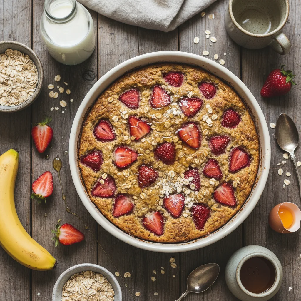Baked oats med jordgubbar