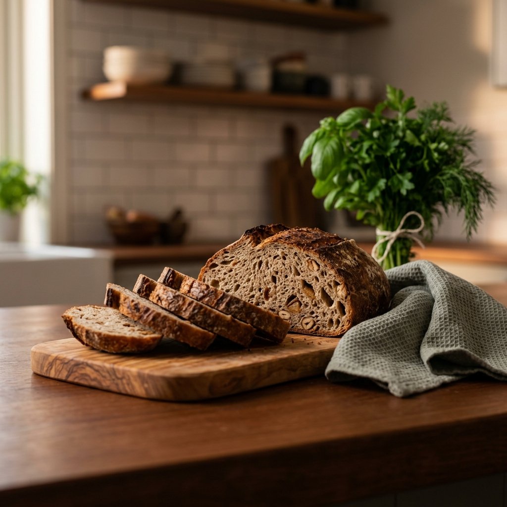 Höstlimpa på surdeg med päron, hasselnötter och dinkel