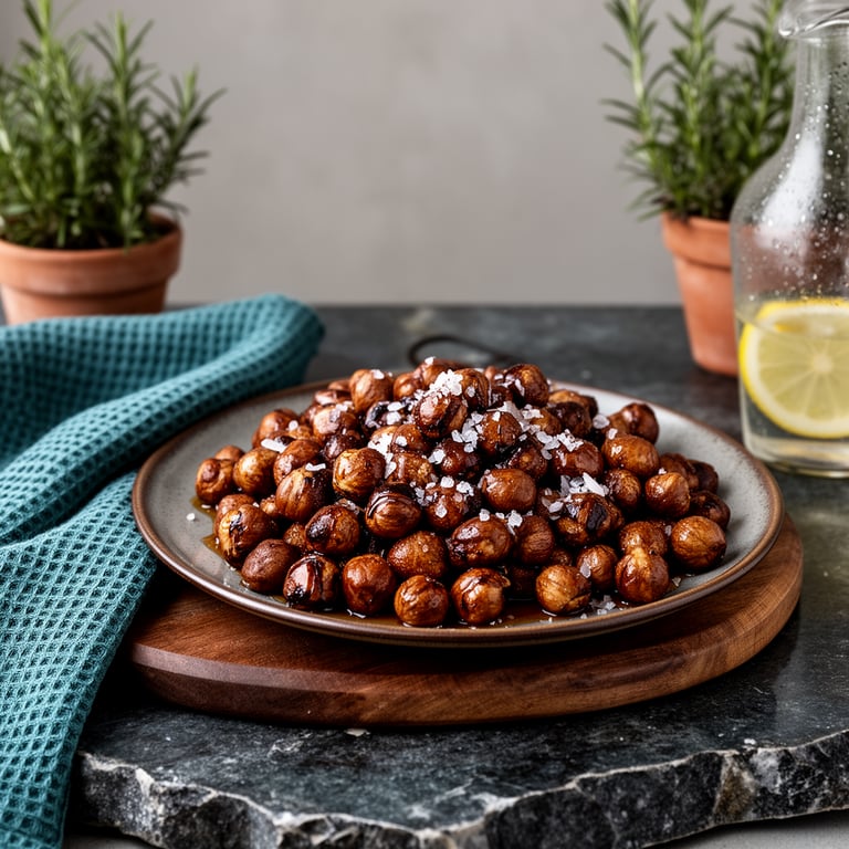 Brända hasselnötter med honung, kanel och flingsalt