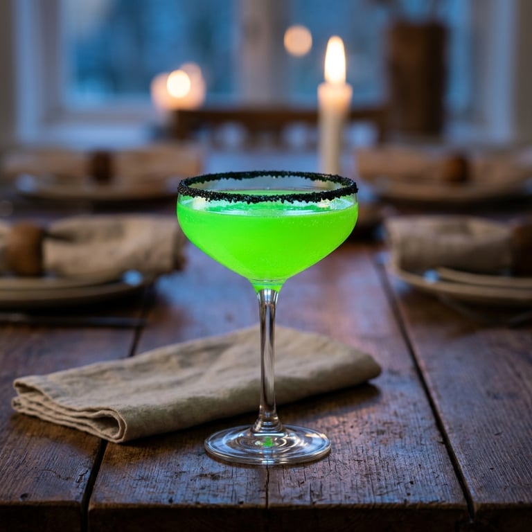 Giftgrön häxbrygd på galiamelon, grönt äpple, lime och tonic