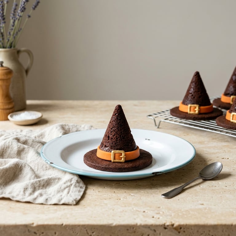 Häxhattbakelser med chokladmördeg, chokladkaka och vispad ganache