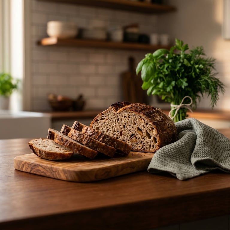 Höstlimpa på surdeg med päron, hasselnötter och dinkel