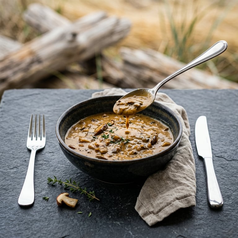 Karljohanssås med madeira, schalottenlök och timjan