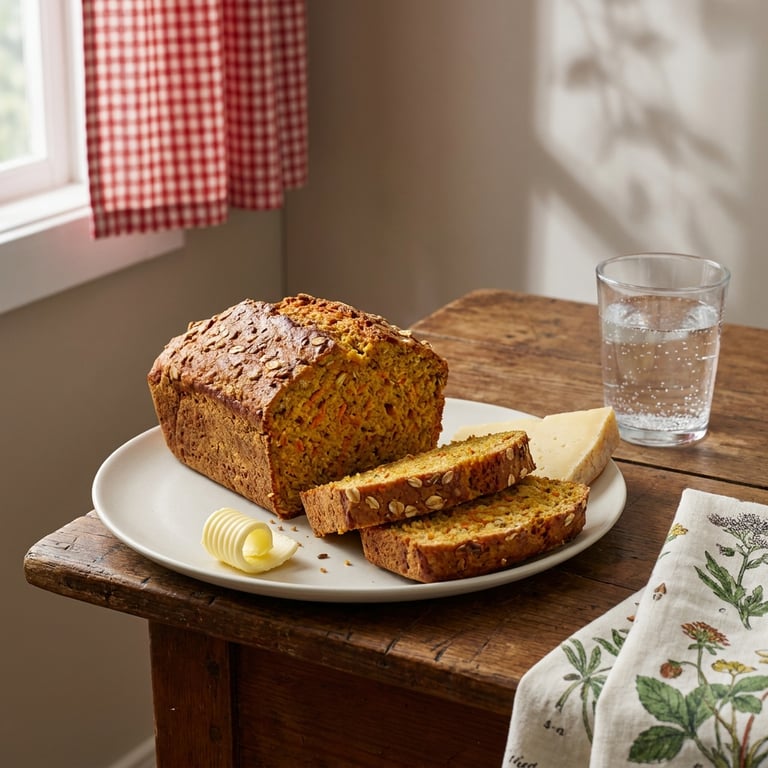 Saftigt morotsbröd med havre och linfrö i form
