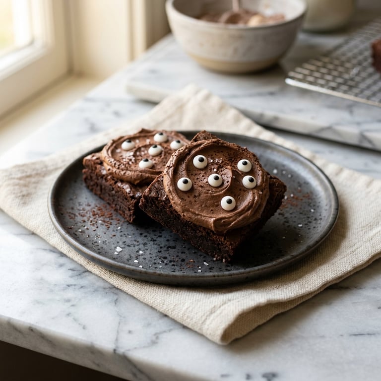 Brownie med choklad-smörkräm