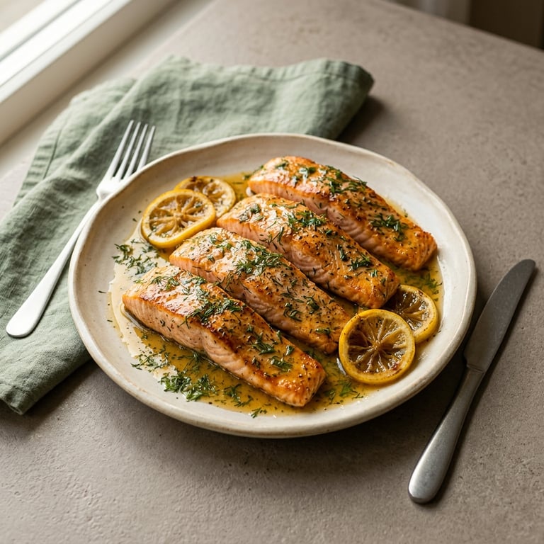 Citron- och honungslax med dill
