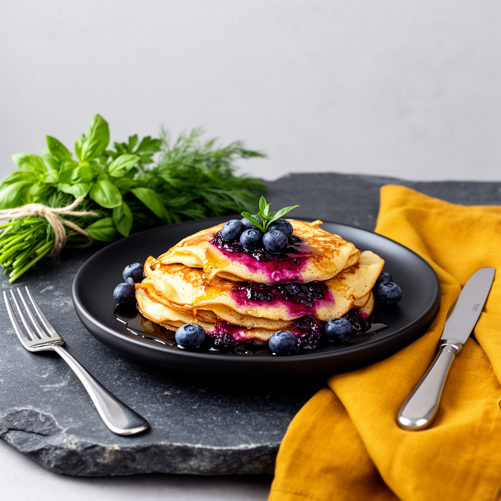 Dinkelpannkakor med blåbär