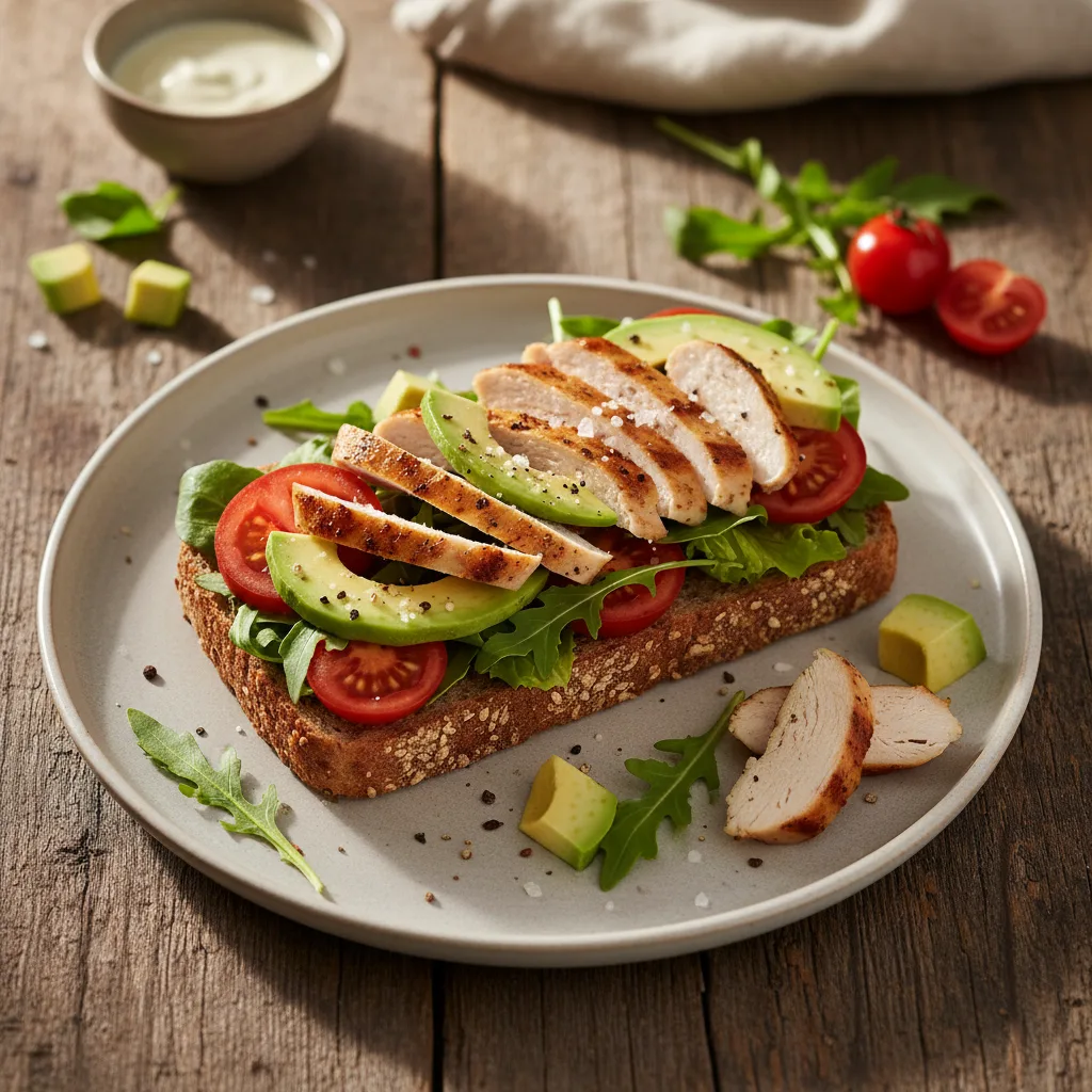 Energismörgås med kyckling och avokado
