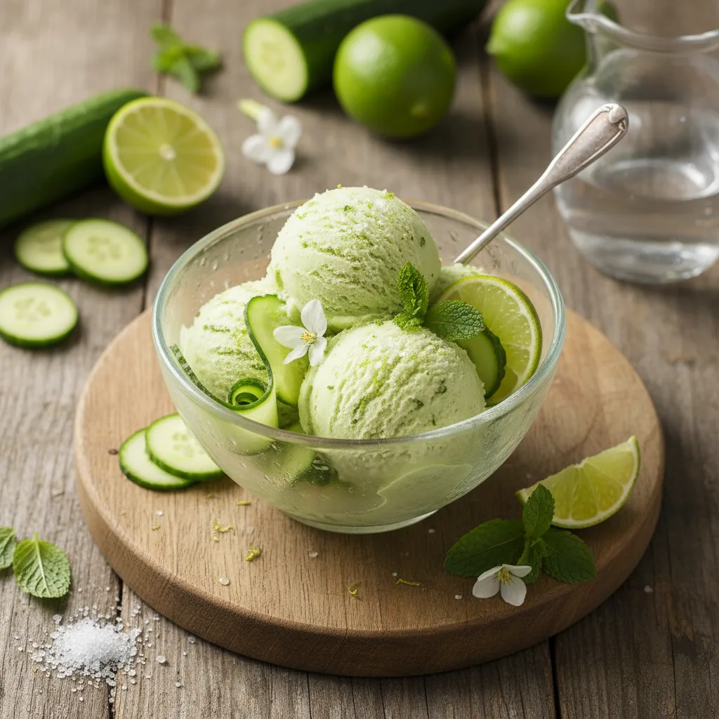 Gurka-lime-sorbeten