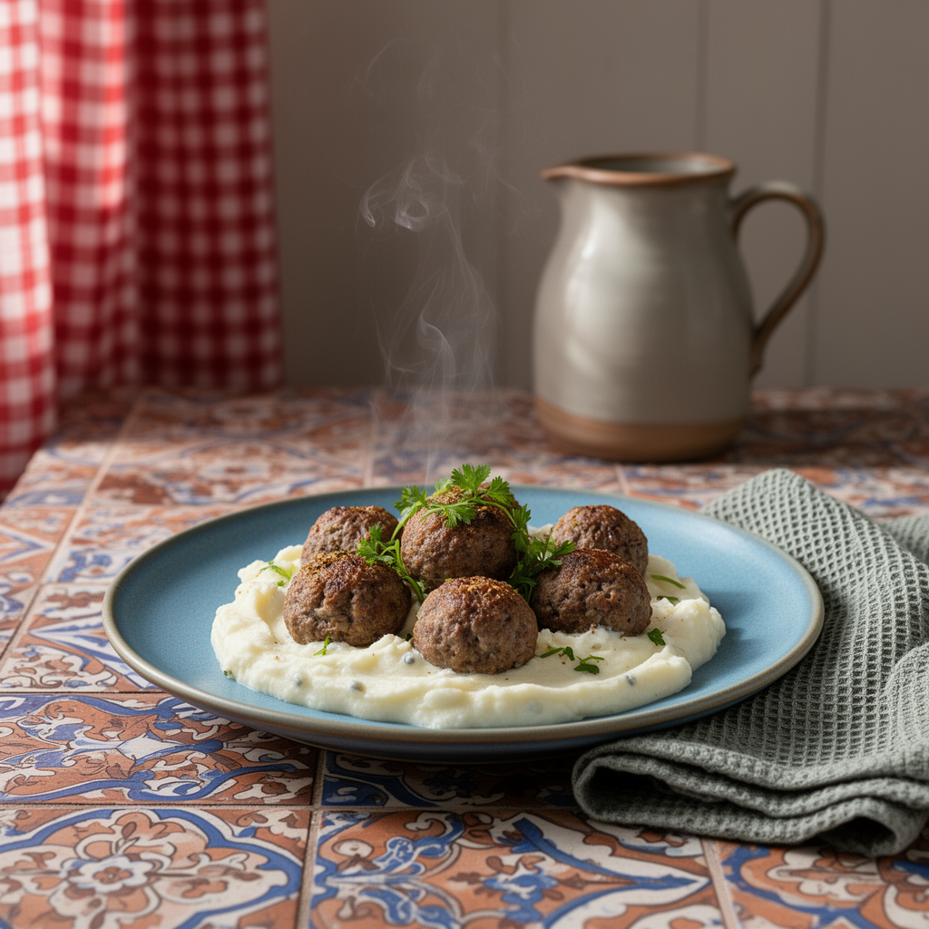 Hemgjorda köttbullar med kvargost
