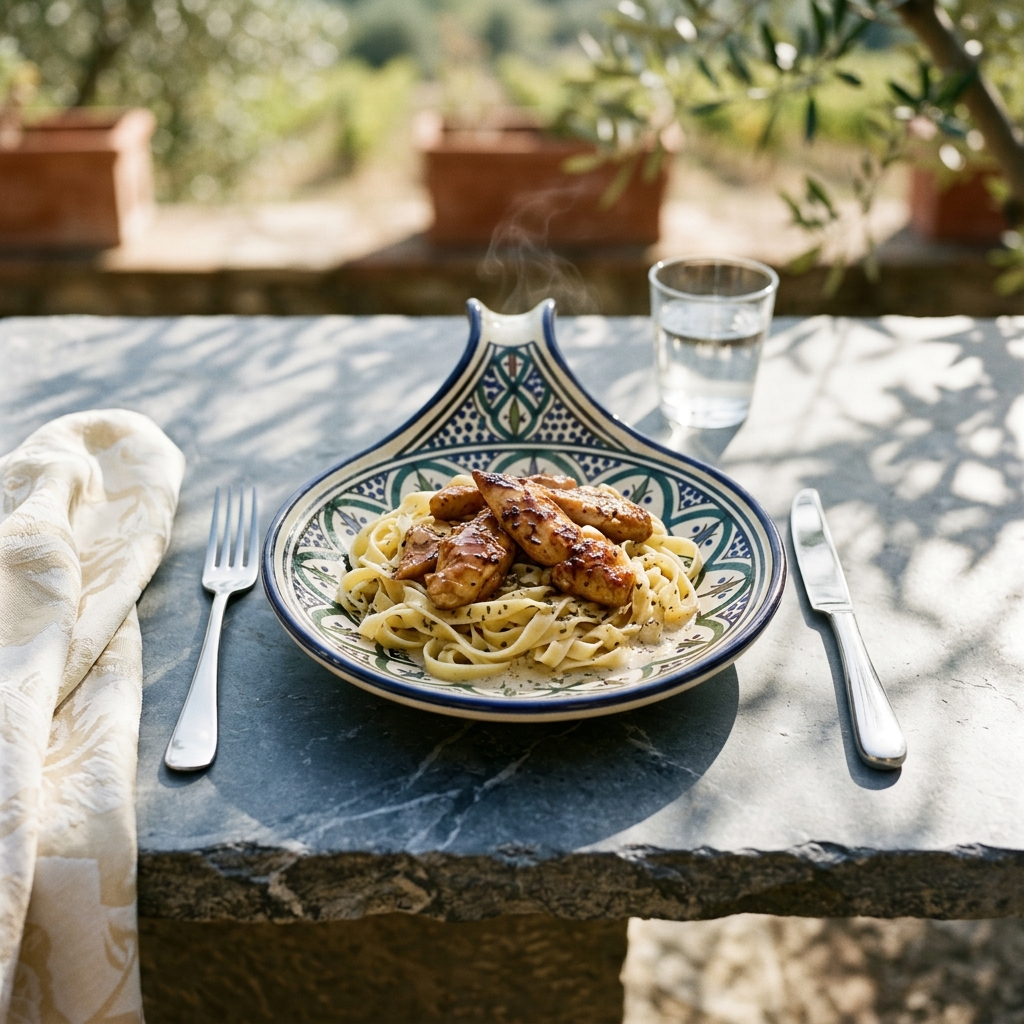 Jimmys kyckling med färsk pasta Tagliatelle